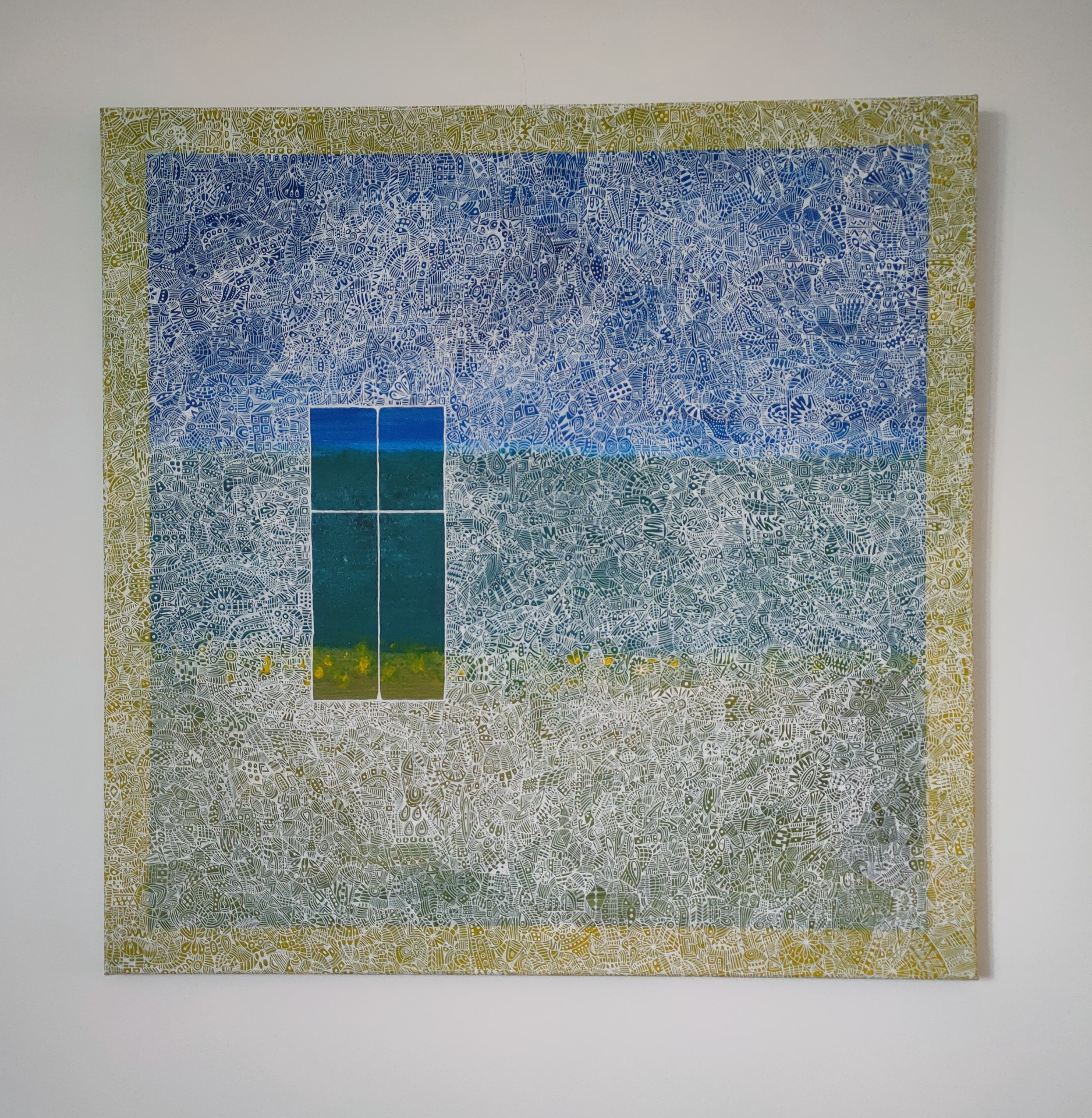 OKNO DO ZELENĚ plátno 70x70 cm